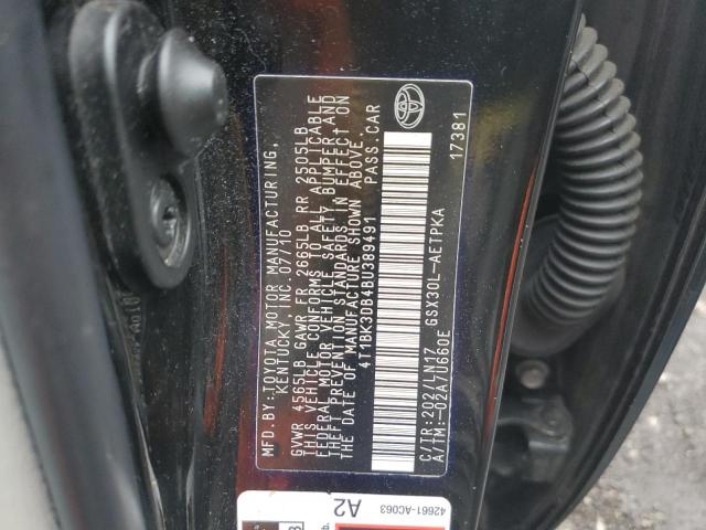 4T1BK3DB4BU389491 - 2011 TOYOTA AVALON BASE Qara foto 12