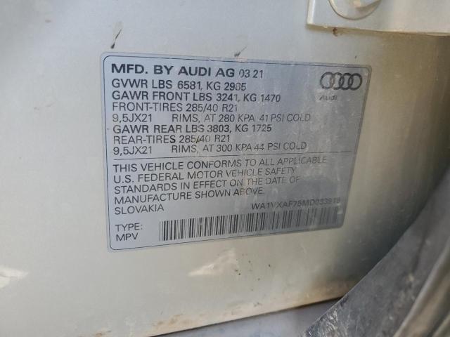 WA1VXAF75MD033919 - 2021 AUDI Q7 PRESTIGE 奶油色 照片 13