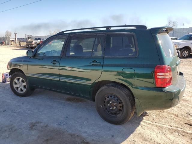 JTEGF21A510012562 - 2001 TOYOTA HIGHLANDER GREEN photo 2