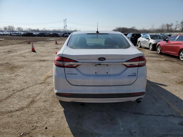 3FA6P0LU2HR385423 - 2017 FORD FUSION SE HYBRID WHITE photo 6