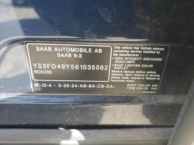 YS3FD49Y561035062 - 2006 SAAB 9-3 BLUE photo 12