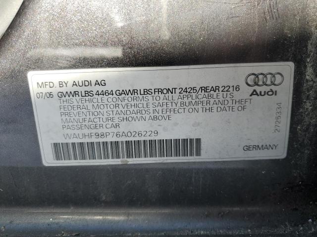 WAUHF98P76A026229 - 2006 AUDI A3 2 BLACK photo 12