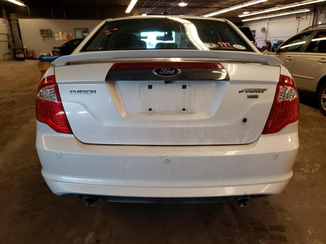 3FAHP0DCXCR299610 - 2012 FORD FUSION SPORT WHITE photo 6