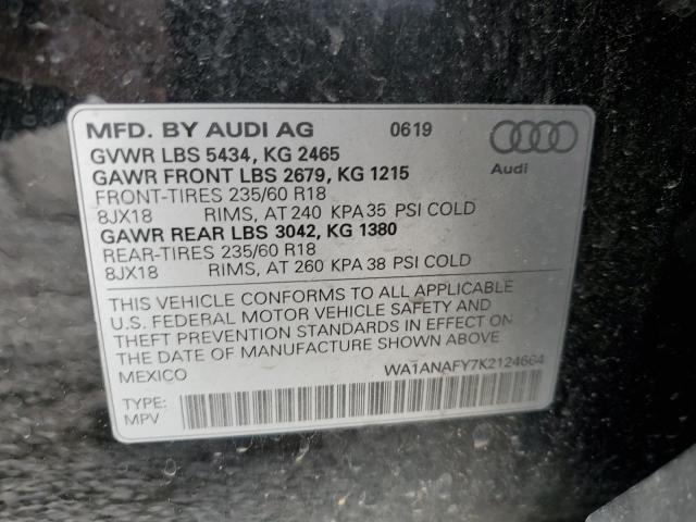 WA1ANAFY7K2124664 - 2019 AUDI Q5 PREMIUM BLACK photo 13