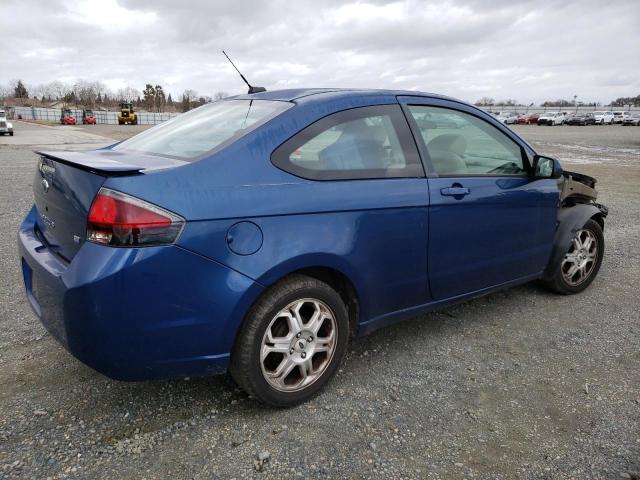 1FAHP32N39W180129 - 2009 FORD FOCUS SE BLUE photo 3