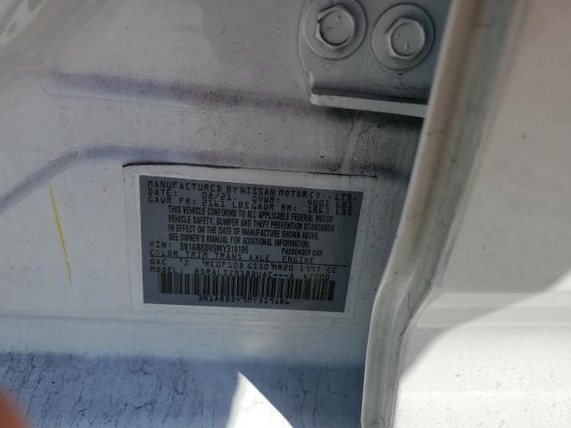 3N1AB8DV9MY319186 - 2021 NISSAN SENTRA SR WHITE photo 12