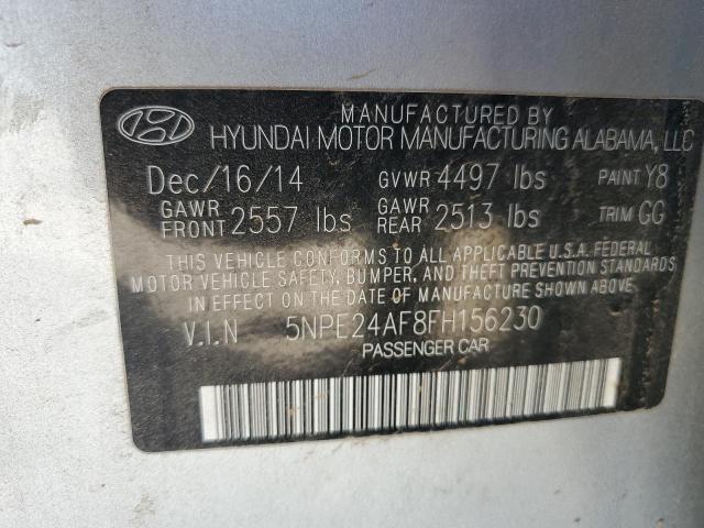 5NPE24AF8FH156230 - 2015 HYUNDAI SONATA SE SILVER photo 12