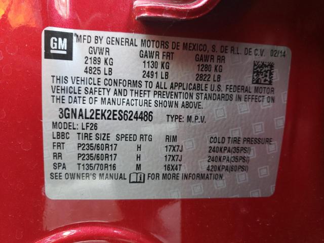 3GNAL2EK2ES624486 - 2014 CHEVROLET CAPTIVA LS 红色 照片 13