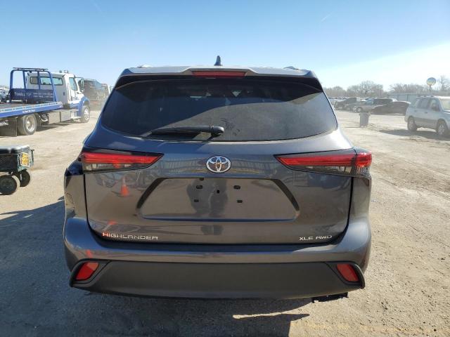 5TDGZRBH5NS560094 - 2022 TOYOTA HIGHLANDER XLE GRAY photo 6