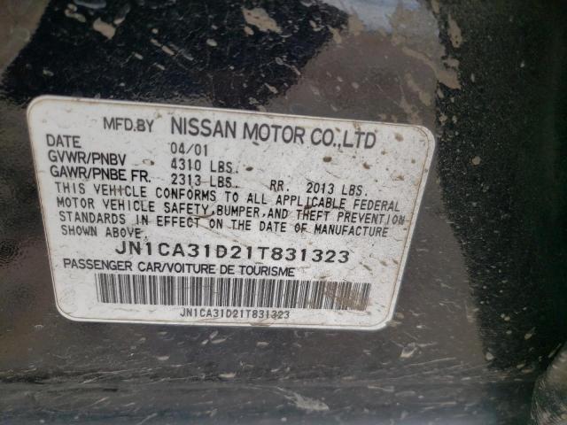 JN1CA31D21T831323 - 2001 NISSAN MAXIMA GXE BLACK photo 12