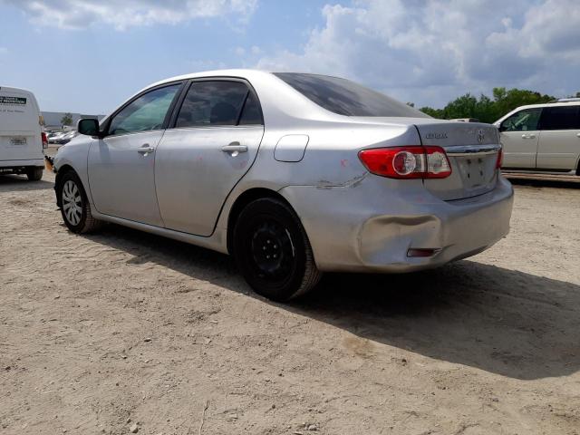 5YFBU4EE8DP217316 - 2013 TOYOTA COROLLA BASE SILVER photo 2