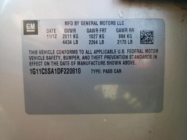 1G11C5SA1DF220810 - 2013 CHEVROLET MALIBU 1LT BEIGE photo 12