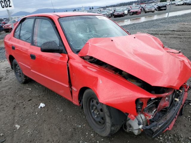 KMHCG45C12U361604 - 2002 HYUNDAI ACCENT GL RED photo 4