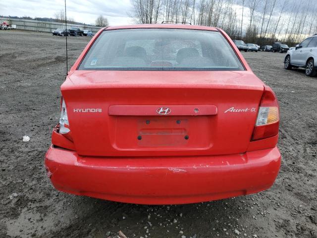 KMHCG45C12U361604 - 2002 HYUNDAI ACCENT GL RED photo 6