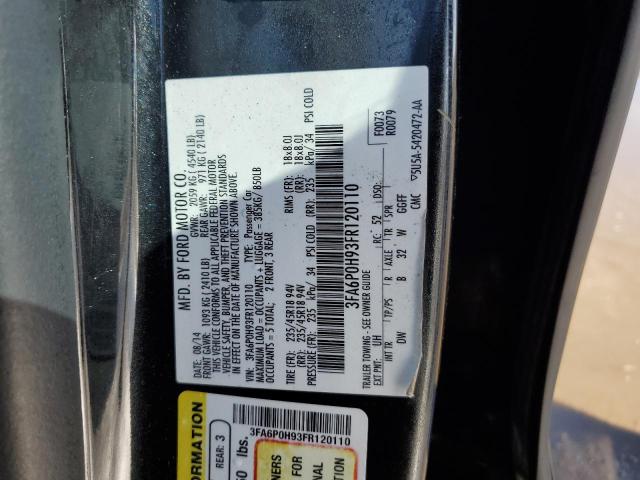 3FA6P0H93FR120110 - 2015 FORD FUSION SE BLACK photo 13