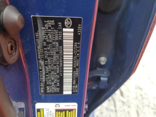 4T1T11AK8PU126606 - 2023 TOYOTA CAMRY SE NIGHT SHADE BLUE photo 12