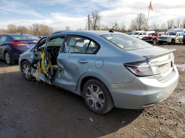 19XFB4F21DE201715 - 2013 HONDA CIVIC HYBRID BLUE photo 2