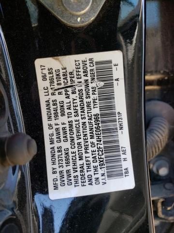 19XFC2F74HE064966 - 2017 HONDA CIVIC EX BLACK photo 13
