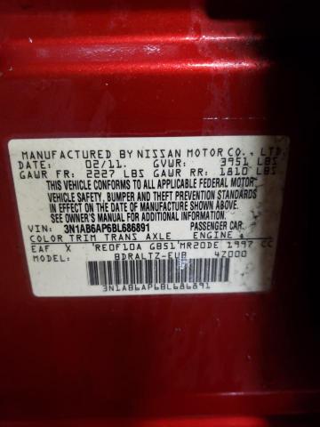 3N1AB6AP6BL686891 - 2011 NISSAN SENTRA 2.0 RED photo 12