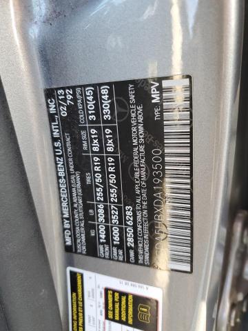 4JGDA5HBXDA193500 - 2013 MERCEDES-BENZ ML 350 4MATIC GRAY photo 13