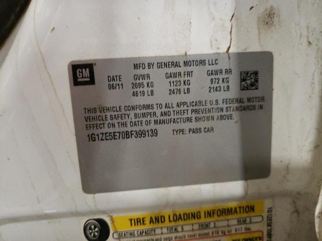 1G1ZE5E70BF399139 - 2011 CHEVROLET MALIBU LTZ თეთრი ფოტო 12