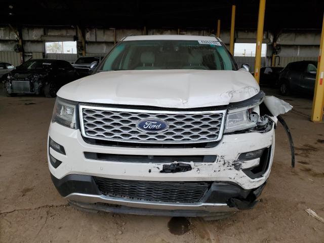 1FM5K8HT6HGA61347 - 2017 FORD EXPLORER PLATINUM WHITE photo 5