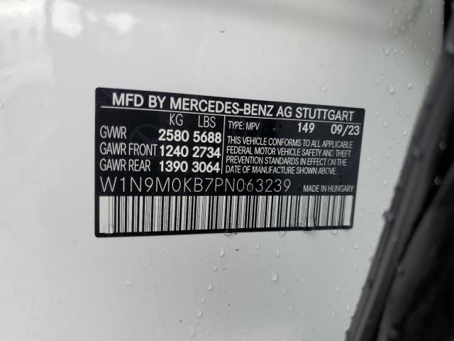 W1N9M0KB7PN063239 - 2023 MERCEDES-BENZ EQB 300 4MATIC WHITE photo 13