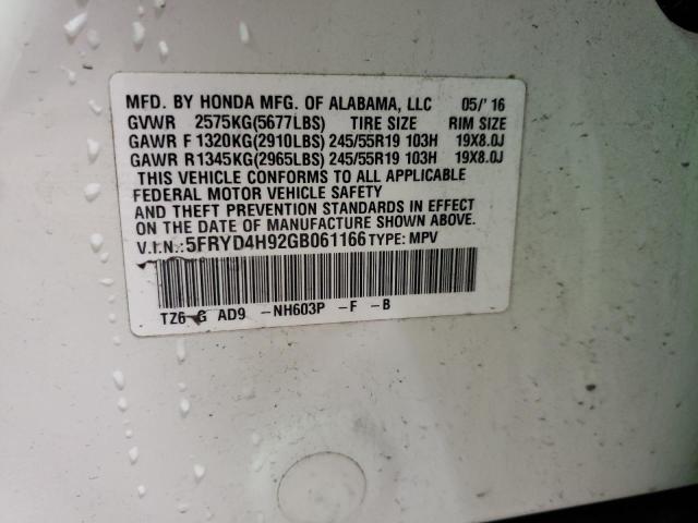 5FRYD4H92GB061166 - 2016 ACURA MDX ADVANCE WHITE photo 13