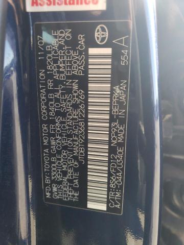 JTDBT923681226769 - 2008 TOYOTA YARIS BLUE photo 12