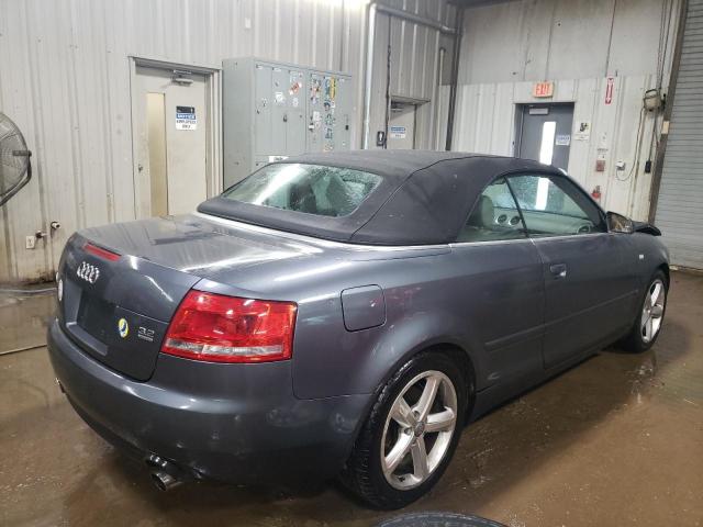 WAUDH48H17K015520 - 2007 AUDI A4 3.2 CABRIOLET QUATTRO GRAY photo 3