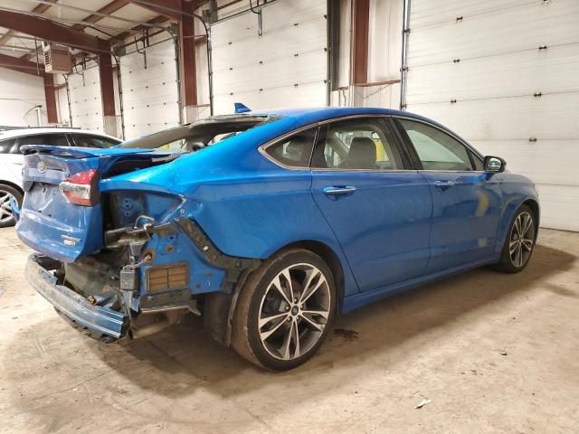 3FA6P0D95LR174395 - 2020 FORD FUSION TITANIUM BLUE photo 3