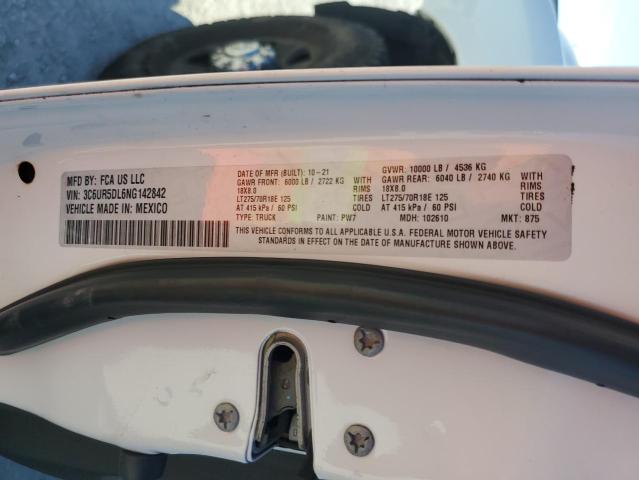 3C6UR5DL6NG142842 - 2022 RAM 2500 BIG HORN/LONE STAR WHITE photo 13