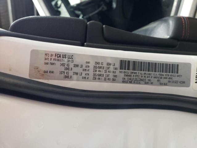 1C4RJFLG5LC204215 - 2020 JEEP GRAND CHER TRAILHAWK თეთრი ფოტო 13