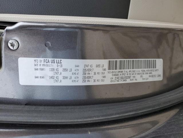 2C4RC1BG8JR322987 - 2018 CHRYSLER PACIFICA TOURING L ნაცრისფერი ფოტო 13