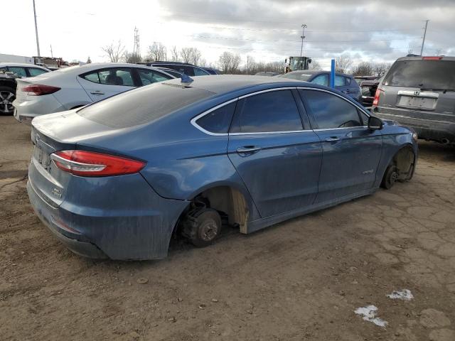 3FA6P0MUXKR254312 - 2019 FORD FUSION SEL BLUE photo 3