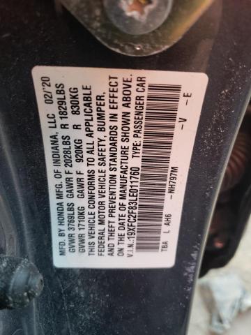 19XFC2F83LE011760 - 2020 HONDA CIVIC SPORT 灰色 照片 12