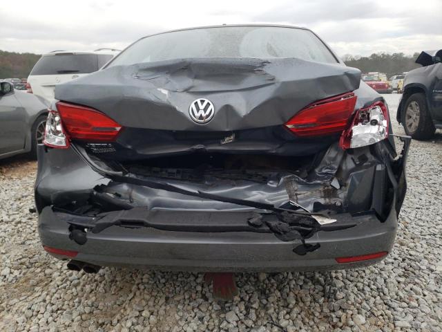 3VW2K7AJ0DM253502 - 2013 VOLKSWAGEN JETTA BASE GRAY photo 6