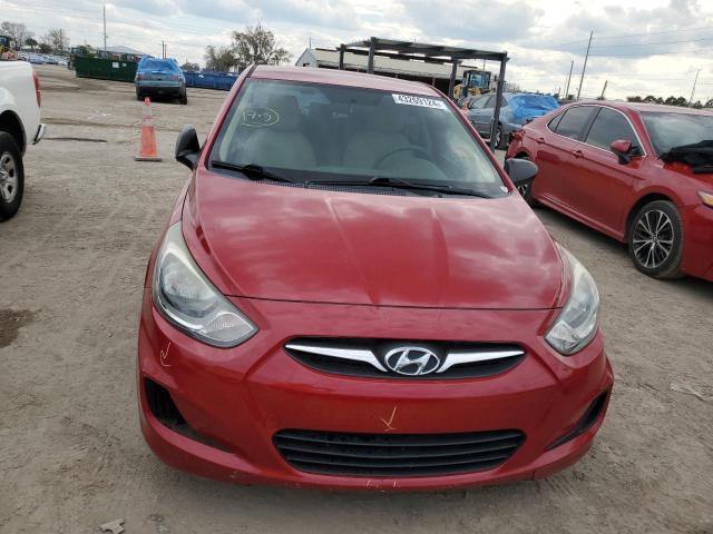 KMHCT4AEXCU071253 - 2012 HYUNDAI ACCENT GLS RED photo 5