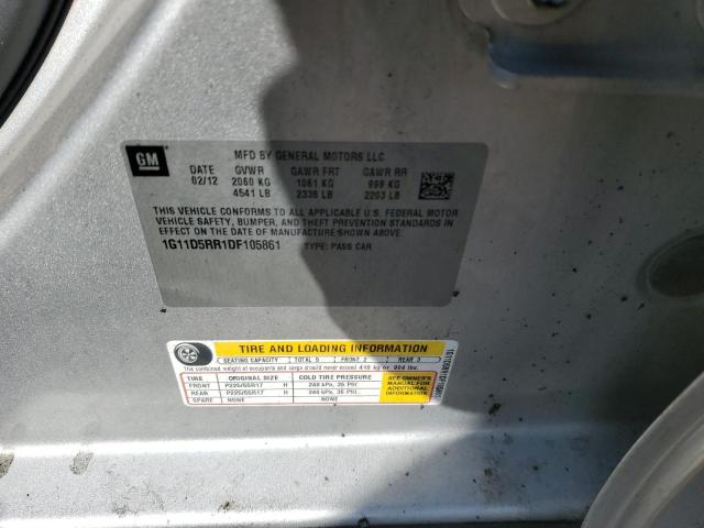 1G11D5RR1DF105861 - 2013 CHEVROLET MALIBU 1LT 烧焦的 照片 12