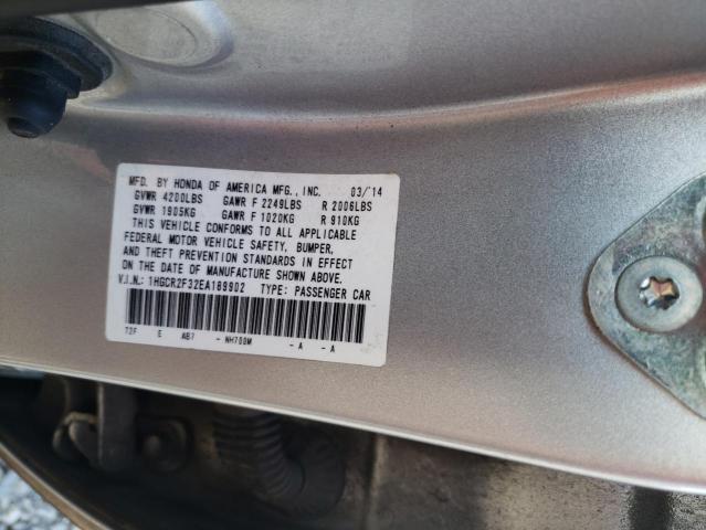 1HGCR2F32EA189902 - 2014 HONDA ACCORD LX SILVER photo 12