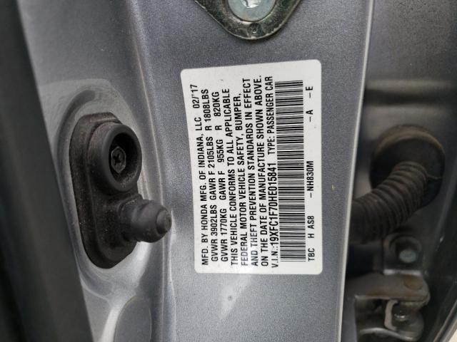 19XFC1F70HE015841 - 2017 HONDA CIVIC EXL ვერცხლისფერი ფოტო 13