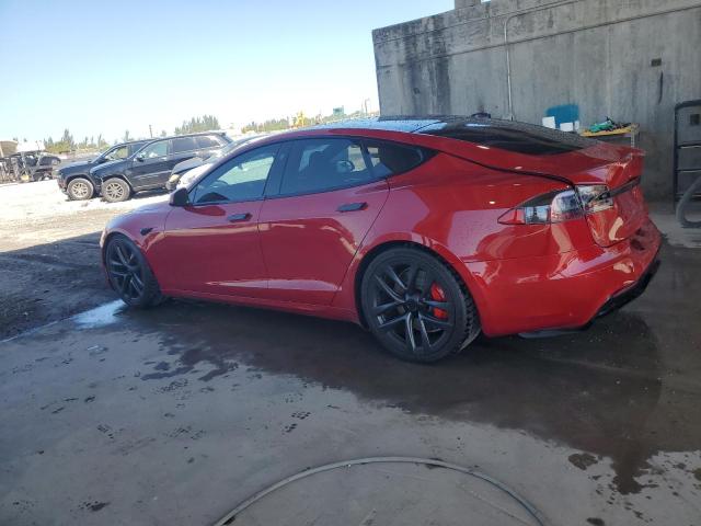 5YJSA1E62MF433920 - 2021 TESLA MODEL S RED photo 2