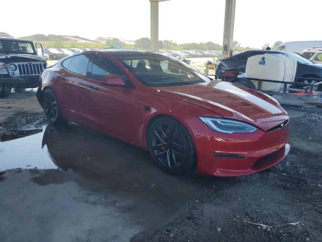 5YJSA1E62MF433920 - 2021 TESLA MODEL S RED photo 4