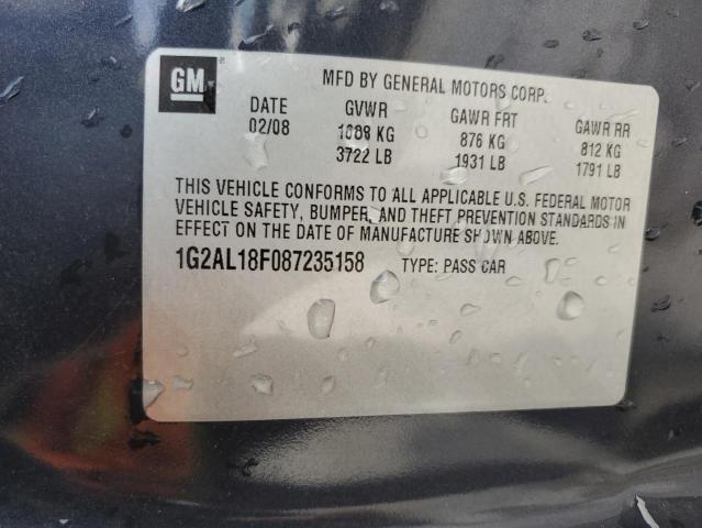 1G2AL18F087235158 - 2008 PONTIAC G5 Graphite photo 12