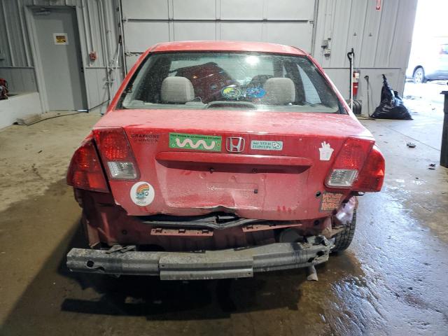 1HGES16385L024089 - 2005 HONDA CIVIC DX VP Կարմիր լուսանկար 6