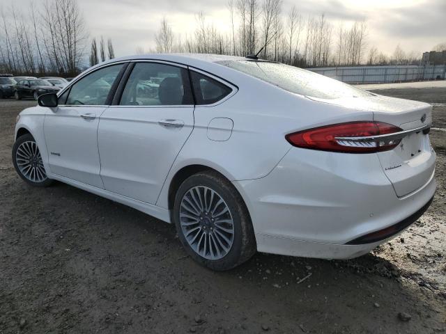 3FA6P0LU7JR225253 - 2018 FORD FUSION SE HYBRID WHITE photo 2