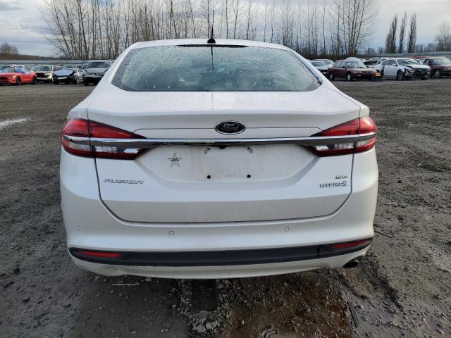 3FA6P0LU7JR225253 - 2018 FORD FUSION SE HYBRID WHITE photo 6