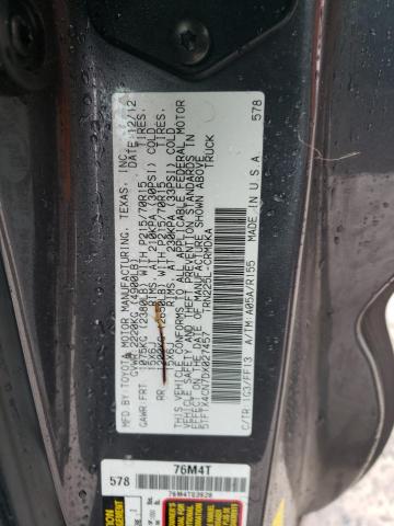 5TFTX4CN7DX027457 - 2013 TOYOTA TACOMA ACCESS CAB Сұр фото 12