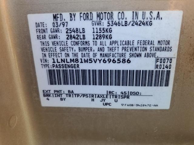 1LNLM81W5VY696586 - 1997 LINCOLN TOWN CAR EXECUTIVE Beige Foto 12