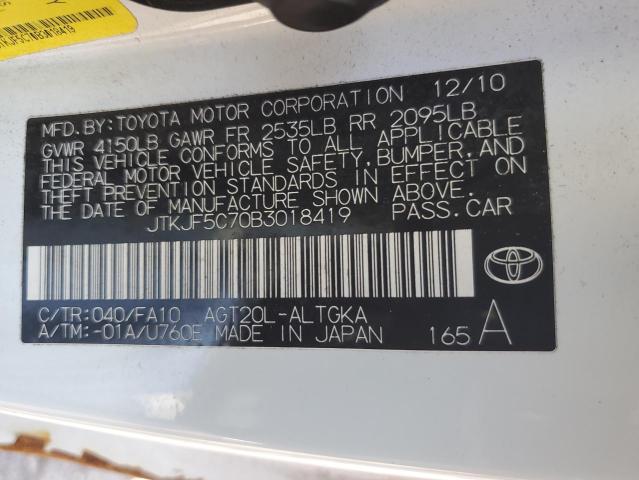 JTKJF5C70B3018419 - 2011 TOYOTA SCION TC 白色 照片 13